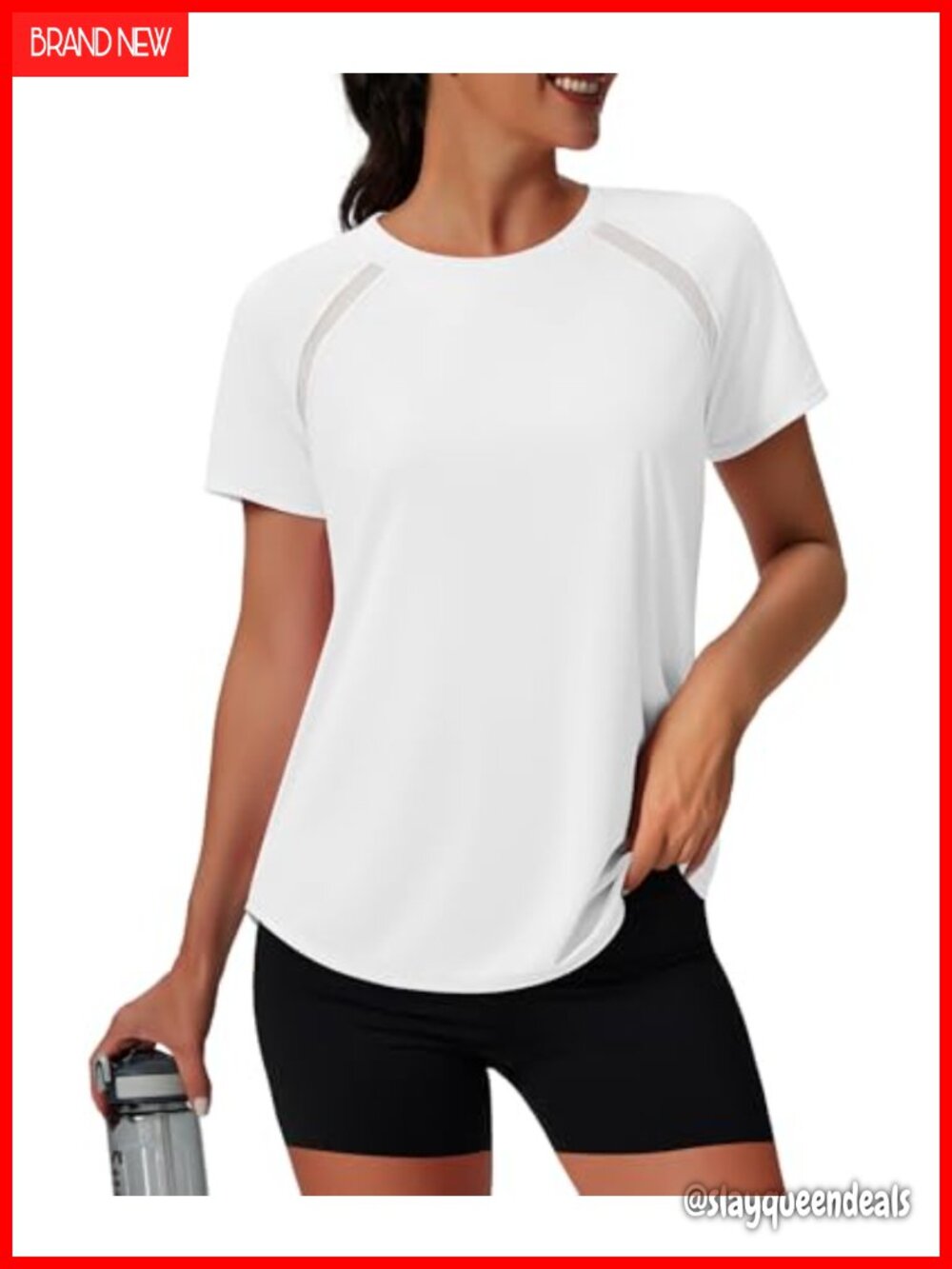 Womens Workout Top Short Sleeve Mesh Raglan UPF 50+ Athletic Tee